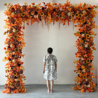Guirlande artificielle en soie de 2 m, marron automnal et orange, pour arche de mariage, décoration de scène en T, vitrine et arrangement floral
