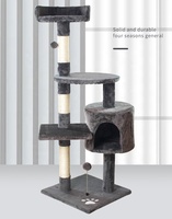 Arbre à chat de luxe à 4 niveaux avec grand condo et hamac - Panneau E1, peluche 350 g/m², poteaux à gratter en sisal de 3 mm, utilisation multi-chats