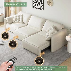 Mobilier de salon gris king size pliant 3 places combiné extensible électrique canapé-<span class=keywords><strong>lit</strong></span> pliant sectionnel en cuir <span class=keywords><strong>com</strong></span> - Product Image 3