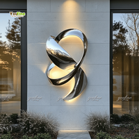 Sculpture murale en pierre en acier inoxydable YOUFINE, décoration de jardin moderne, pour l'extérieur