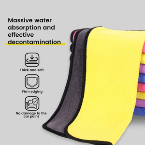 Serviette en <span class=keywords><strong>microfibre</strong></span> double face en tissu polaire corail ultra absorbante et à séchage rapide pour l'entretien et le lavage des voitures - Product Image 4