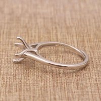 Sterling Silber 8mm/2CT Semi Mount Ring rahmen Blank Claw Setting Basis halter ohne Hauptstein für Moissan ite Diamond DIY Inlay