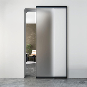 Porte coulissante moderne en verre trempé à cadre ultra-fin pour cuisine et chambre à coucher – Offre spéciale - Product Image 3