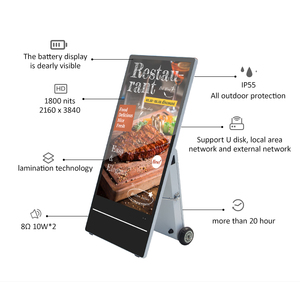 Pantalla Digital de 32, 43 y 55 Pulgadas con Soporte de Pie, Pantalla Táctil LCD Portátil para Exteriores con Batería Integrada, Cartel Motivacional de Pared - Product Image 5