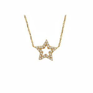 14K Solid Gold <b>Light</b> <b>Star</b> Charm Trend Pendant Necklace Fine Jewellery for Women Made in Turkey - Product Image 2