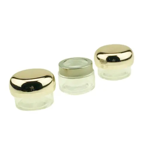 Hautpflege creme klar glas runde flaschen angepasst mit farbe kunststoff deckel 40ml oder 1,5 UNZEN