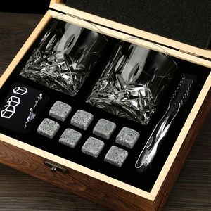 Juego de Vasos de <span class=keywords><strong>Whisky</strong></span> de Cristal Transparente con Logotipo Personalizado Premium, con Piedras de Granito para Enfriar, en Caja de Regalo de Madera Ecológica - Product Image 3