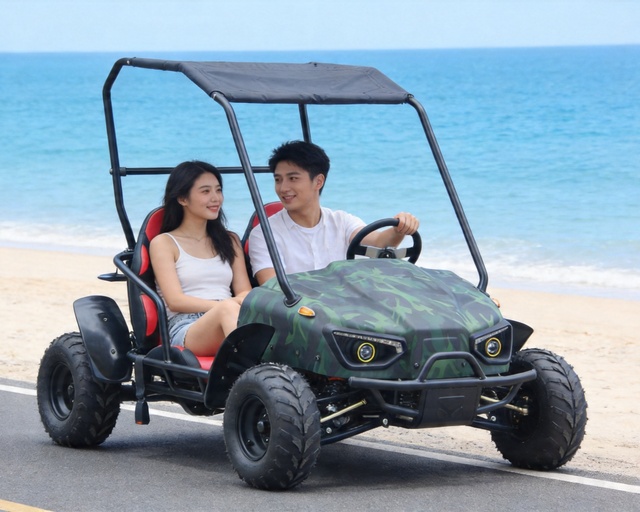 Cheap 60V2000W Shaft Drive Electric Go Kart Parent Child Two Seater Outdoor Amusement Park Ride
