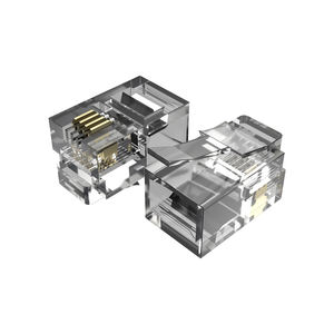 Nuevo enchufe Modular 4P4C Teléfono de 4 núcleos chapado en oro 50U grado ignífugo V0 cabeza de cristal RJ11 conectores de red - Product Image 4