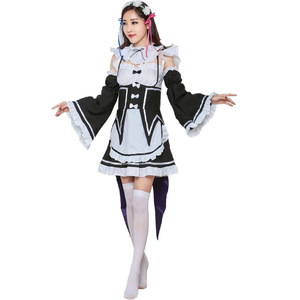 Disfraz de Sirvienta Re:Zero, Traje de Cosplay de Ram Rem, Vestido de Anime para Mujer, Tallas S-3XL, Talla Grande - Product Image 2