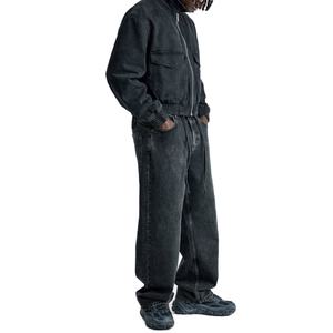 Nouvelles Arrivées Vente en Gros Veste en Jean Décontractée et Confortable pour Homme avec Col Revers, Manches Longues et Poches Plaquées, Logo Personnalisé - Product Image 4