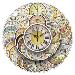 50PCS Factory Wholesale PVC Material Waterproof Eco Friendly Vintage <strong>Clock</strong> Sticker for Notebook Desktop Decoration Sticker - Product Image 5