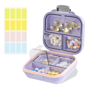 Multi - Compartment Portable <b>Pill</b> Organizer - Clear Travel Vitamin <b>Case</b> with Secure Lids - Product Image 1