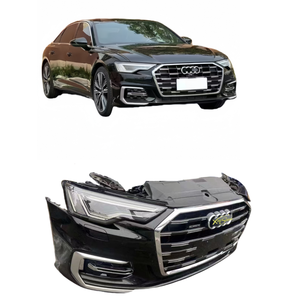 Compatible con el Último Modelo <span class=keywords><strong>2020</strong></span> del Audi <span class=keywords><strong>A6</strong></span>, Parachoques Delantero Completo y Rejilla, Condensador, Faros Delanteros y Capó - Product Image 1