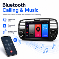Écran de 7 pouces pour Fiat 500 2007-2015, lecteur DVD, radio, écran numérique, récepteur multimédia, Android Auto, navigation, pavés tactiles, Bluetooth, conduite