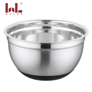 Estilo americano 14-30CM Acero inoxidable pulido 201 Juego de cuencos para mezclar Tapas de silicona para hoteles Restaurantes Cena de una sola cantidad - Product Image 6
