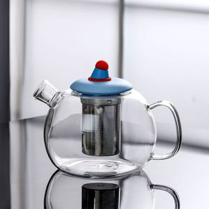 Théière <span class=keywords><strong>en</strong></span> verre transparent avec couvercle <span class=keywords><strong>en</strong></span> silicone motif dessin animé, grande capacité, résistante à la chaleur, <span class=keywords><strong>en</strong></span> borosilicate, pour la maison, pichet à eau et à fruits - Product Image 4
