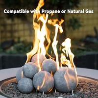 Boules de feu en fibre céramique grises CHANGQI de Chine, 1 à 6 pouces, pour foyers et cheminées, utilisation intérieure/extérieure