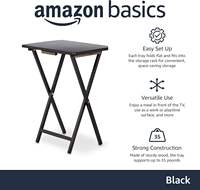 Table de service pliante rectangulaire en bois, portable, moderne, pour TV, dîner, rangement, 4 pièces, 15 pouces x