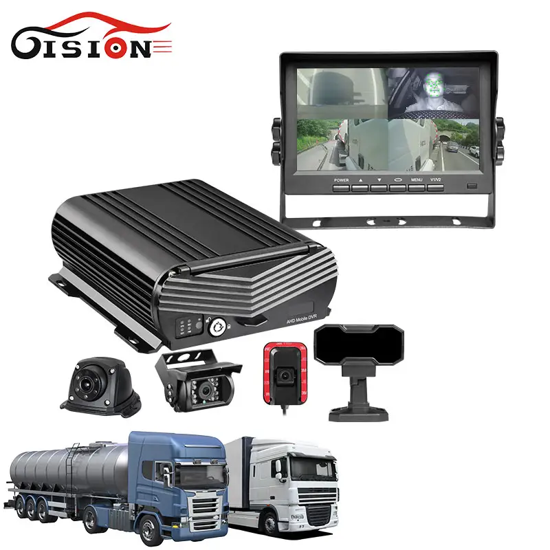 Gision Odm/Oem Ai Adas Dms Bsd 4G Gps Wifi Gratis Software Truck 4-kanaals Cctv Dvr Camerasysteem