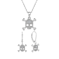 Collier en argent Sterling Halloween, pendentif gothique Punk tête de mort, vente en gros, argent S925, Zircon pour femmes, bijoux pour femmes