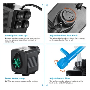 Nhà Máy Bán Buôn Chìm 3W/4W/7W/12W Nhựa <span class=keywords><strong>Aquarium</strong></span> Lọc Bơm Có Thể Điều Chỉnh Lưu Lượng Nước Nhỏ Nội Bộ Fish Tank Lọc - Product Image 5
