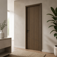 Porte intérieure moderne en MDF mélaminé, insonorisée, à lignes géométriques asymétriques, pré-fabriquée, pour villa, hôtel, vente en gros