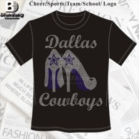 Transfert de strass en verre personnalisé Chiefs Iron-On Hotfix NFL Team Transferts de chaleur en strass pour la personnalisation des vêtements