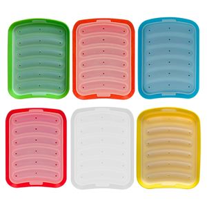 6 गुहा सिलिकॉन सॉसेज निर्माता मोल्ड डिय हैम गर्म कुत्ते ढक्कन के साथ मोल्ड बना रहा है जो रसोई घरेलू सॉसेज केक बेकिंग टूल मोल्ड्स - Product Image 3