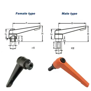 Máy Kim Loại Núm Công Nghiệp Kẽm/Hợp Kim Nhôm Điều Chỉnh Kẹp Đòn Bẩy Nội Bộ Chủ Đề Có Thể Điều Chỉnh Xử Lý Đòn Bẩy Kẹp Xử Lý