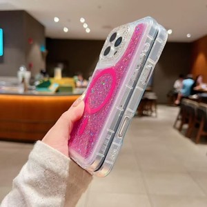 Fashion girls design diamond camera frame glitter magnetic phone <b>case</b> for iPhone 11 16E 17Air factory wholesale back cover - Product Image 3