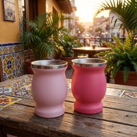 Tasse à Yerba Maté en Acier Inoxydable Isotherme 8oz avec Logo Personnalisé et Paille Bombilla – Ensemble Maté Réutilisable pour Cadeau de Fête