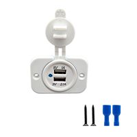 Chargeur USB blanc DC12V 24V chargeur de prise USB 3.1A avec panneau de montage pour bateau marin de voiture automatique