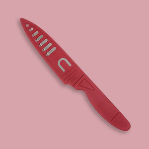 Stainless Steel Portable Red Fruit Knife With Sheath Multi Purpose Kitchen Knife Blade Length Up To 3.9in Matte Finish - Product Image 4