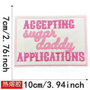 Iron on Embroidery Pumpkin Season <b>pink</b> Words Patch for Outdoor Overcoat Hat Decoration - Product Image 6