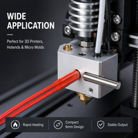 Cartouche chauffante miniature 6 mm 6*15 mm 6*20 mm, tube chauffant électrique à chauffage rapide pour extrudeuse d'imprimante 3D et moule d'injection