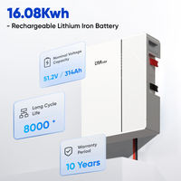 Batterie solaire 16,08 kWh LiFePO4 pour stockage d'énergie domestique, murale ou sur pied avec roulettes, pour maison et petites entreprises