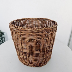 Cesto in Rattan HF0240 con Manici, Vaso in Rattan Piccolo e Grande, Vasi Rotondi Fatti a Mano per Fiori e Piante, Cesto Portaoggetti in <span class=keywords><strong>Vimini</strong></span> Jumbo - Product Image 3