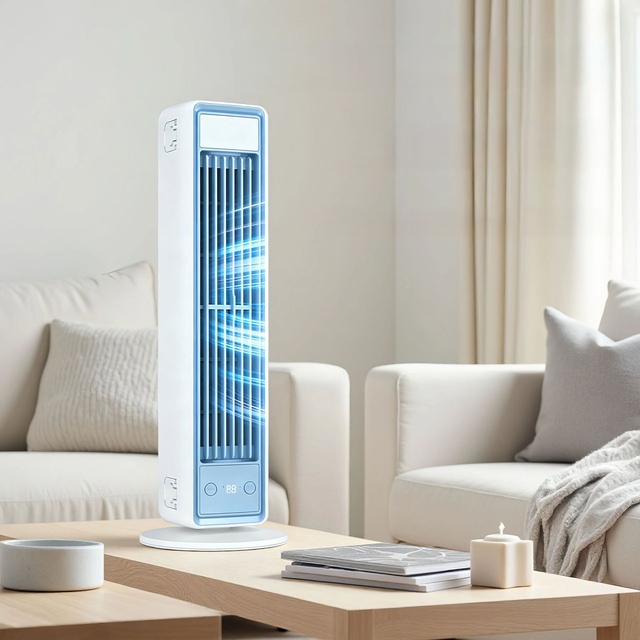 2026 New Bladeless Tower Fan Air Cooler Fan USB Portable Cooling Fan With Wall Mount Design for Home Office and Bedroom Use