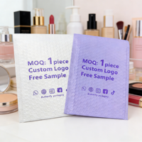 Enveloppes à bulles vert clair personnalisées avec logo imprimé, imperméables et rembourrées, pour cosmétiques et petits cadeaux