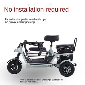 Nouveau vélo électrique pliable deux places, mini, pour adultes (hommes et femmes), parent-enfant, batterie lithium 48V, 20 km/h, moteur sans balais - Product Image 6