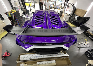 Pour Lamborghini <span class=keywords><strong>Huracan</strong></span> Kit de carrosserie en fibre de carbone sèche STO amélioré pare-chocs avant et arrière, jupes latérales, garde-boue, capot - Product Image 4