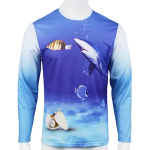 Оптовая продажа, обычная футболка OEM для рыбалки, Спортивная футболка для рыбалки, одежда