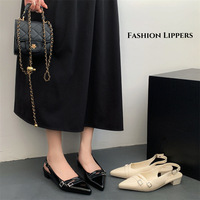 Chaussures de mariée exquises de style coréen, à enfiler, couleur champagne unie, talons compensés en cristal, pour femme, bout pointu, en PVC, avec boucle rehaussante