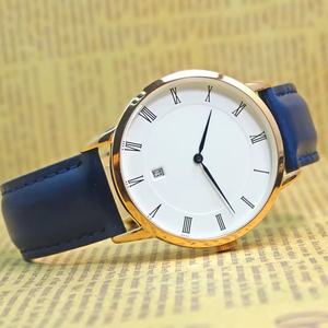 Custom Genuine Leather Strap Stainless Steel <b>Watch</b> Unisex Size Waterproof Auto Day - Product Image 5