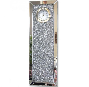 Đồng Hồ Treo Tường Hình Chữ Nhật Tráng Gương Pha Lê Kim Cương Hiện Đại Nghiền Nát - Product Image 1