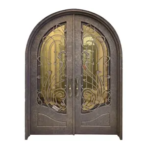 Cast Wrought Iron Front Door For Gate New Designs Pictures Unique Product High Quality Catalogue With sidelight for hotels Villa