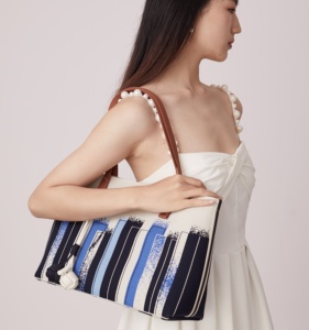 Ladies 'thời trang tùy chỉnh-thực hiện Túi xách vai Túi chất lượng cao Tie-Dye nghệ thuật mô hình hình học bán buôn hai tay cầm/dây đai - Product Image 4