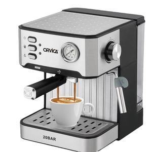 Máquina de Espresso Semiautomática de Acero Inoxidable con Tanque de Agua de 1.2-1.8L, Fácil de Usar, para Oficina y Hogar - Product Image 2