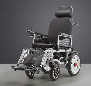 热销豪华旅行动力可折叠轻便锂电池全自动折叠碳纤维电动轮椅
